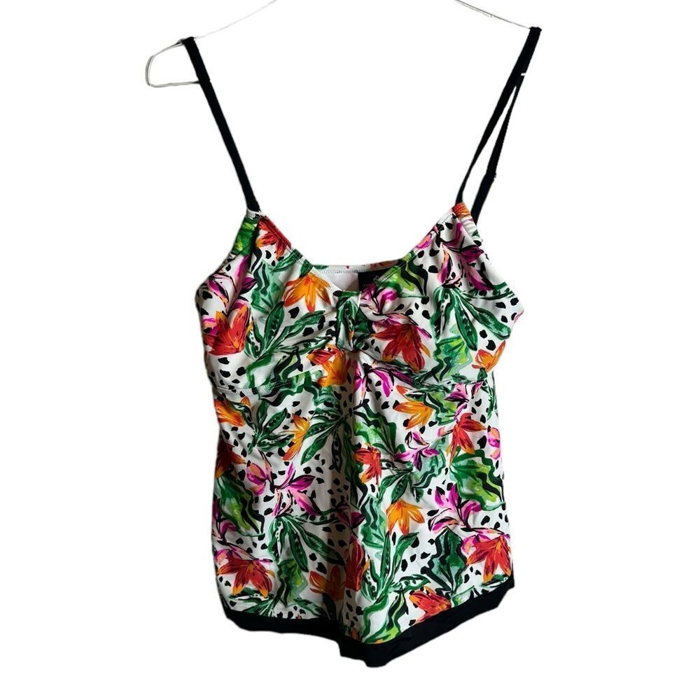 NWT Caribbean Joe Floral Swimsuit Top size 14